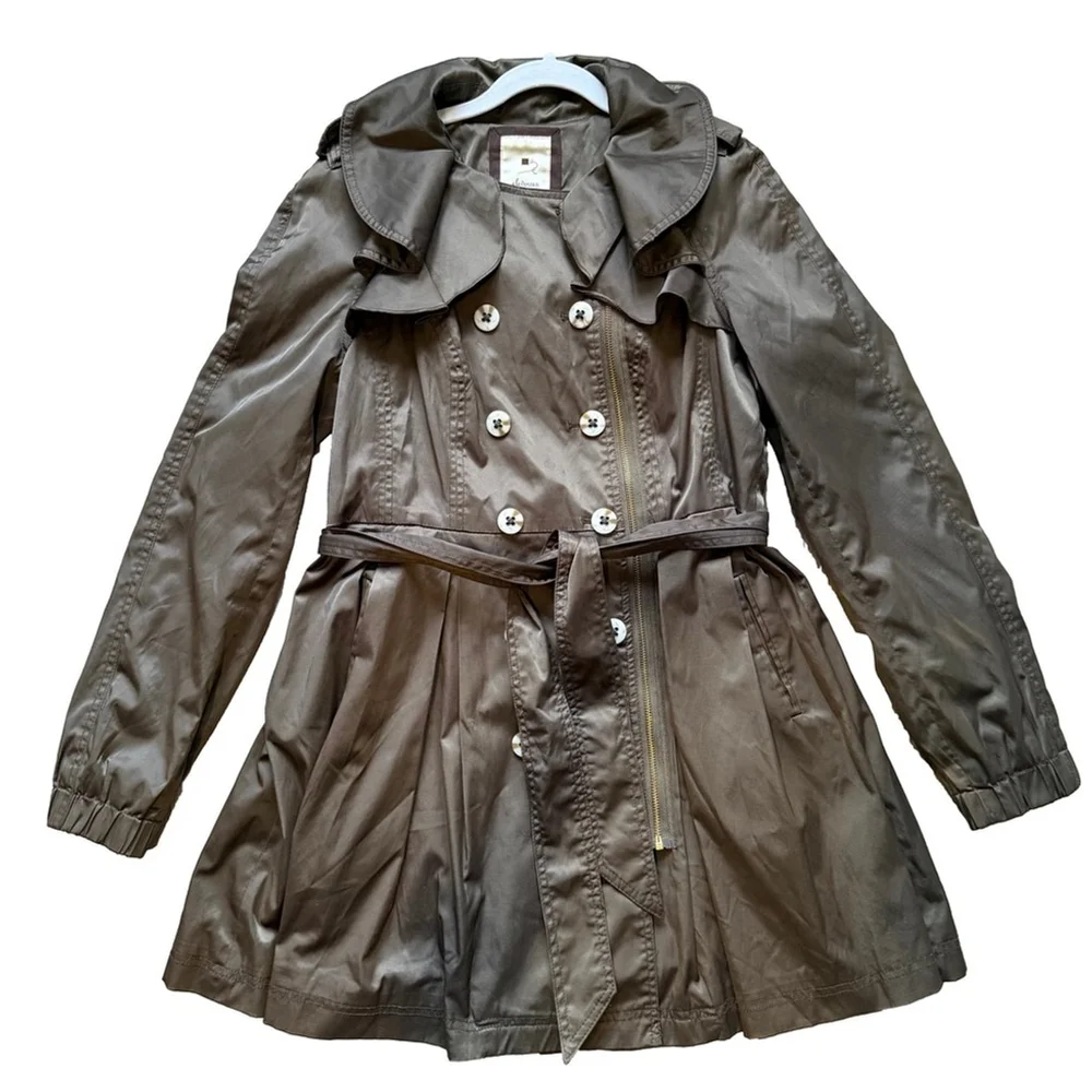 Elevenses Brown Trench Coat Size S Fall Minimalist Casual Chic Business - Picture 2 of 16
